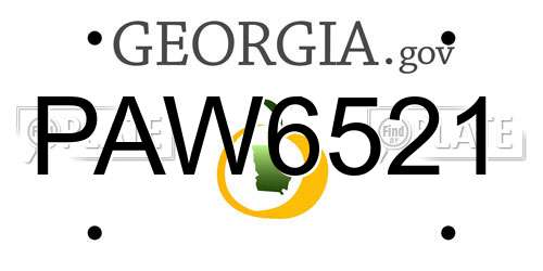 PAW6521 Georgia License Plate