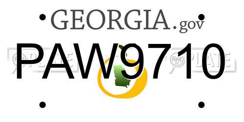 PAW9710 Georgia License Plate