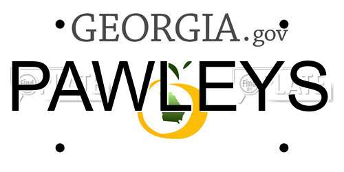 PAWLEYS Georgia License Plate