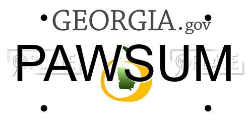 PAWSUM Georgia License Plate