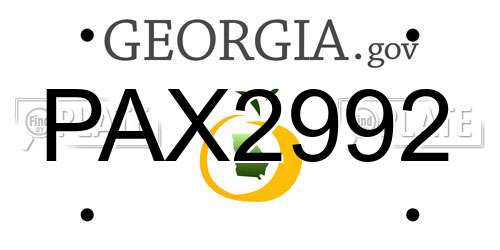 PAX2992 Georgia License Plate