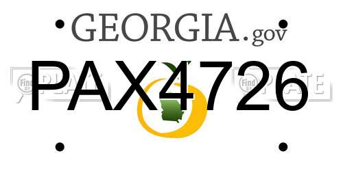 PAX4726 Georgia License Plate