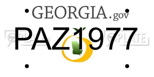 PAZ1977 Georgia License Plate