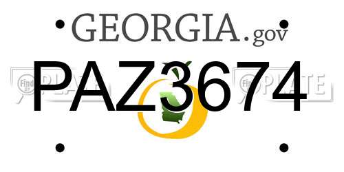 PAZ3674 Georgia License Plate