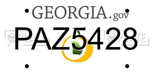 PAZ5428 Georgia License Plate