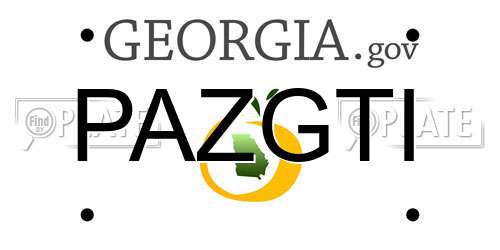PAZGTI Georgia License Plate