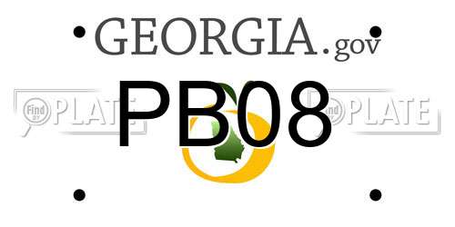 PB08 Georgia License Plate