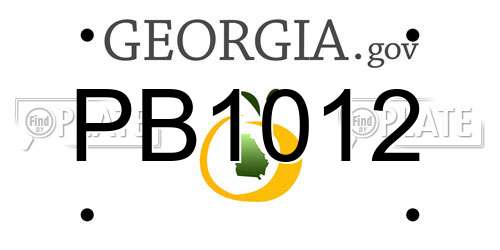 PB1012 Georgia License Plate