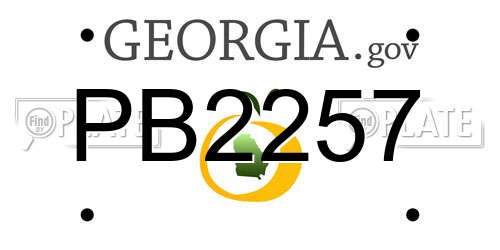 PB2257 Georgia License Plate
