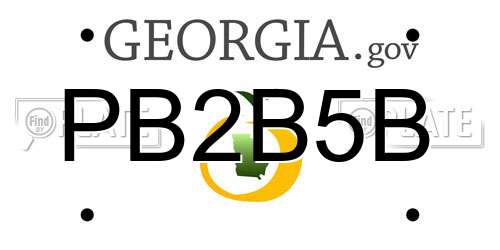 PB2B5B Georgia License Plate