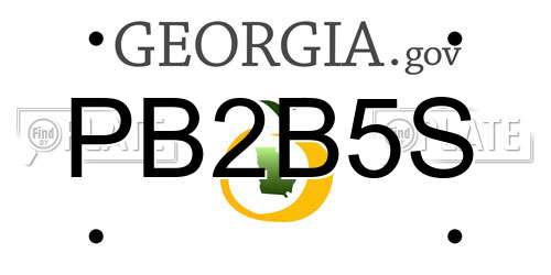 PB2B5S Georgia License Plate