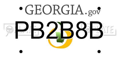 PB2B8B Georgia License Plate