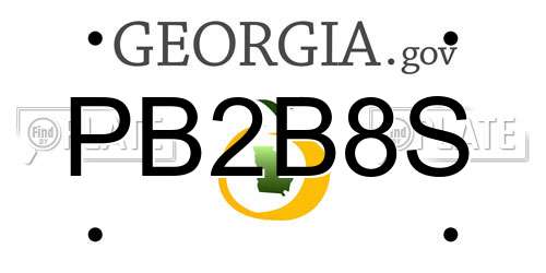PB2B8S Georgia License Plate