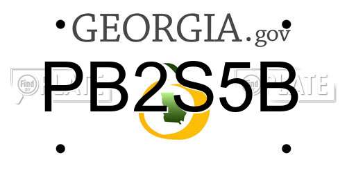 PB2S5B Georgia License Plate