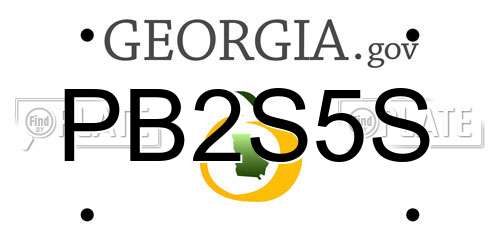 PB2S5S Georgia License Plate