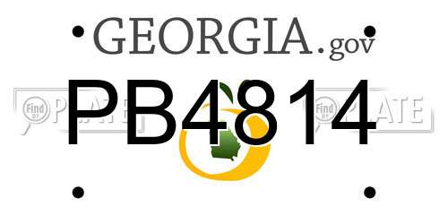 PB4814 Georgia License Plate