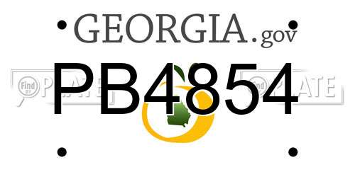 PB4854 Georgia License Plate