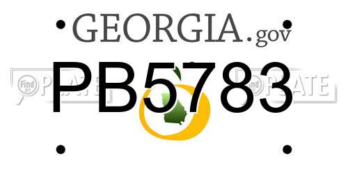 PB5783 Georgia License Plate