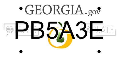 PB5A3E Georgia License Plate
