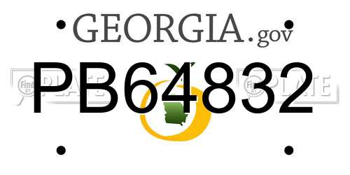 PB64832 Georgia License Plate