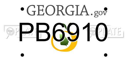 PB6910 Georgia License Plate
