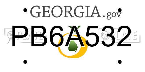 PB6A532 Georgia License Plate