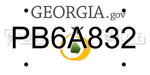 PB6A832 Georgia License Plate