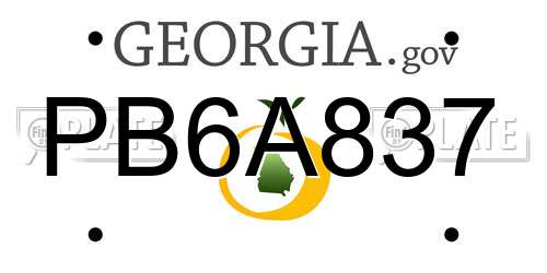 PB6A837 Georgia License Plate