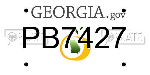 PB7427 Georgia License Plate