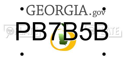 PB7B5B Georgia License Plate