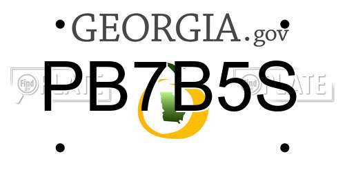 PB7B5S Georgia License Plate