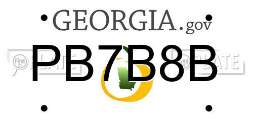 PB7B8B Georgia License Plate