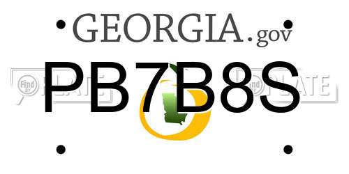 PB7B8S Georgia License Plate