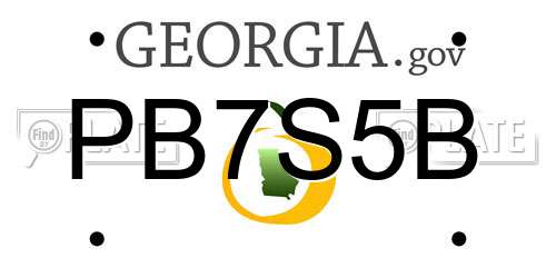 PB7S5B Georgia License Plate