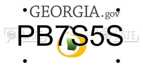 PB7S5S Georgia License Plate