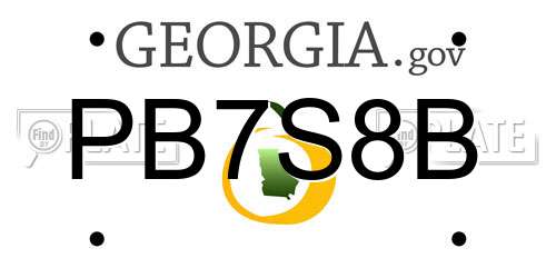 PB7S8B Georgia License Plate