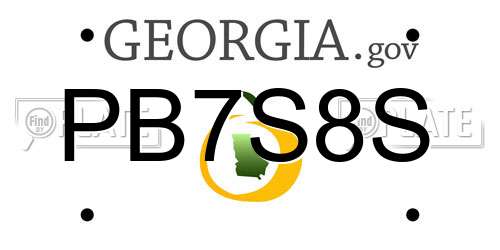 PB7S8S Georgia License Plate