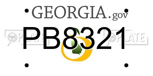 PB8321 Georgia License Plate