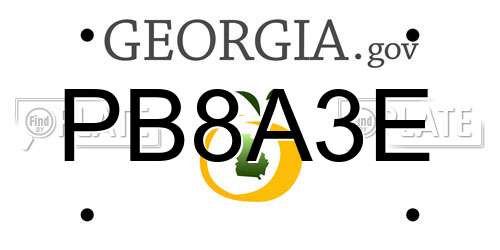 PB8A3E Georgia License Plate