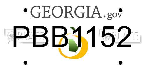 PBB1152 Georgia License Plate