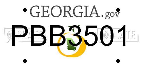 PBB3501 Georgia License Plate