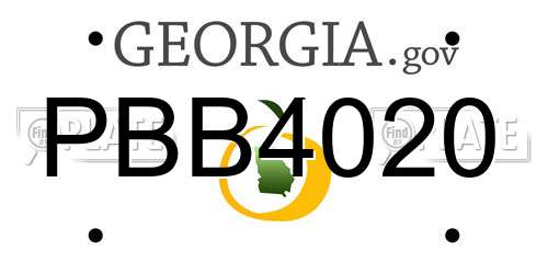 PBB4020 Georgia License Plate
