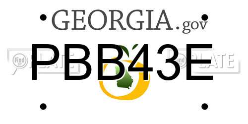 PBB43E Georgia License Plate
