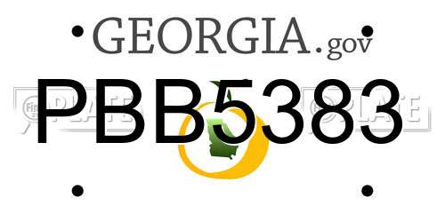 PBB5383 Georgia License Plate