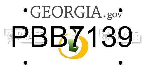 PBB7139 Georgia License Plate