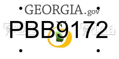 PBB9172 Georgia License Plate
