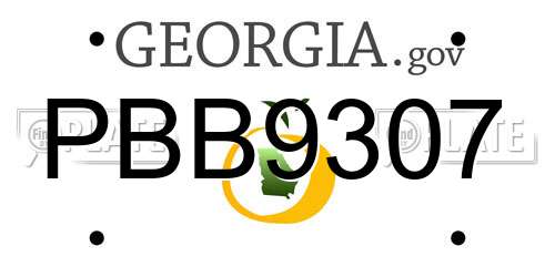 PBB9307 Georgia License Plate