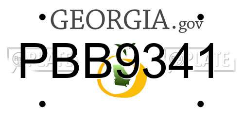 PBB9341 Georgia License Plate