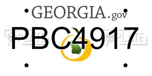 PBC4917 Georgia License Plate