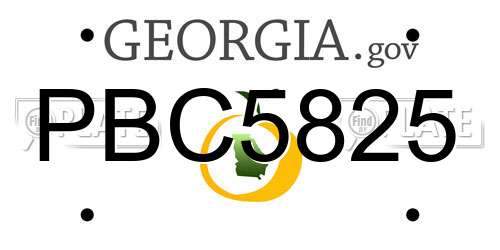 PBC5825 Georgia License Plate